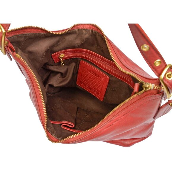 Vintage Coach Red Legacy Glove Tanned leather Shoulder Bag 9823 - Picture 6 of 15